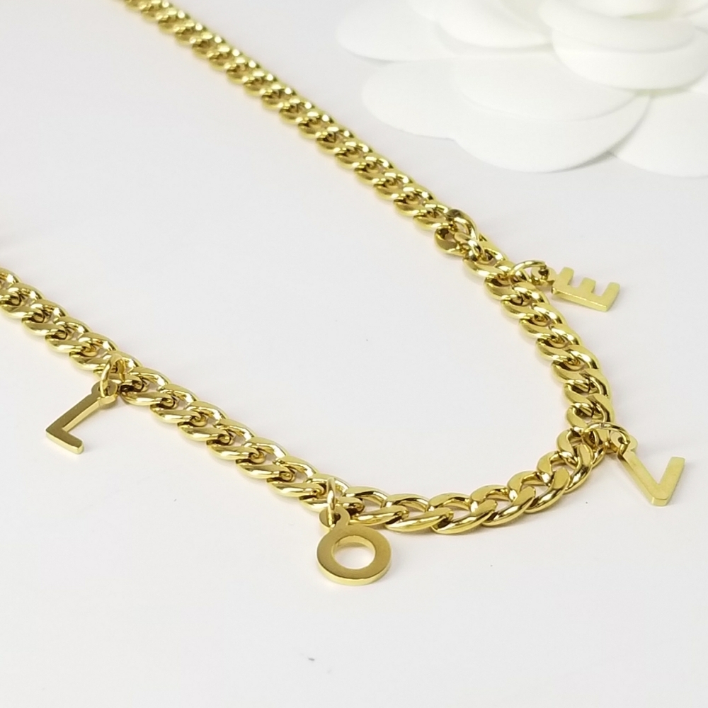 L.O.V.E. Charms Choker Necklace NEW - Picture 1 of 7